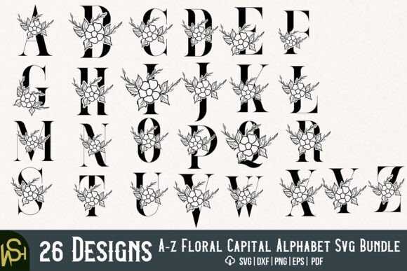 A-Z Floral Capital Alphabet Svg Bundle Review