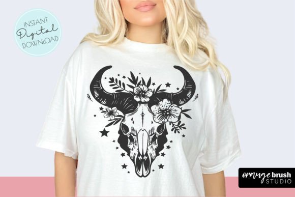 Boho Floral Bull Skull SVG PNG Cow Skull Review