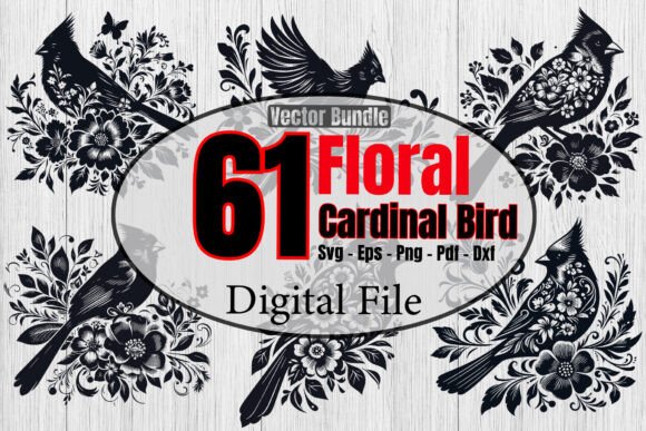 Floral Cardinal Bird SVG Bundle Review