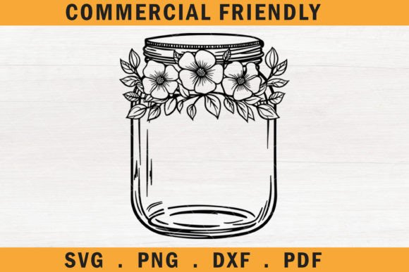 Floral Mason Jars Svg,flower Mason Jar 6 Review