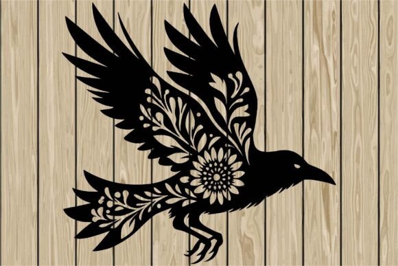 Halloween Floral Crow Stencil SVG Review