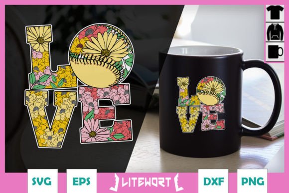 LOVE Baseball Floral Baseball Lover SVG Review